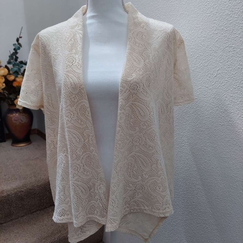 Dress Barn woman dress cover up Size 18/20 Tan/ Cream weding formal, casual gift